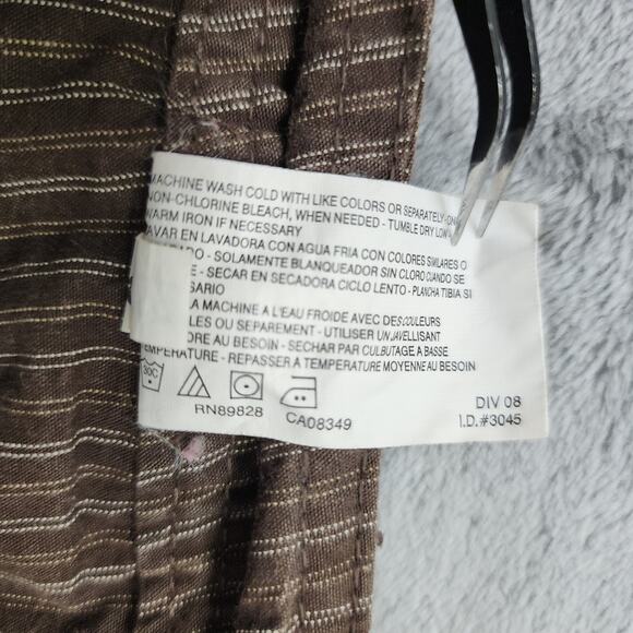 Jeanstar Shorts Womens 12 Brown Striped Tie Waist Roll Tab Hem Casual Preppy - Picture 6 of 11